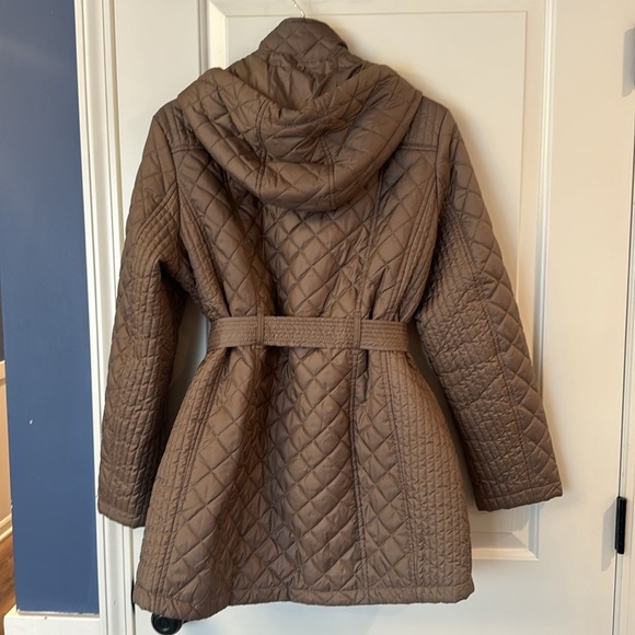 Women’s TOWER by London Fog TRUFFLE Hooded Quilted Puffer Coat Jacket size Large - Picture 9 of 16